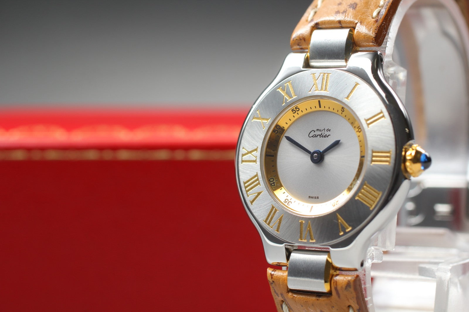 [Near MINT- Box] Cartier Must de Cartier 21 1340 Silver 27mm Women's Qz Watch