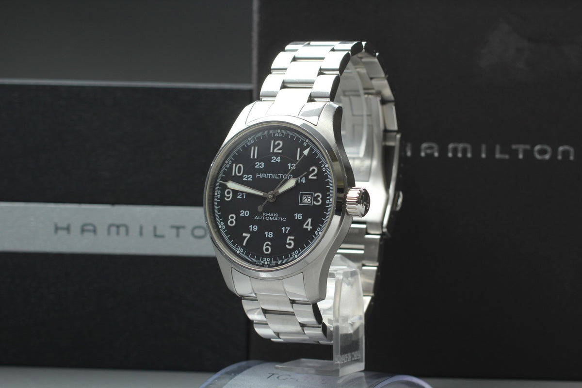 [Exc+5 Box] Hamilton Khaki Field H706250 Black Date Automatic 44mm Men's Watch