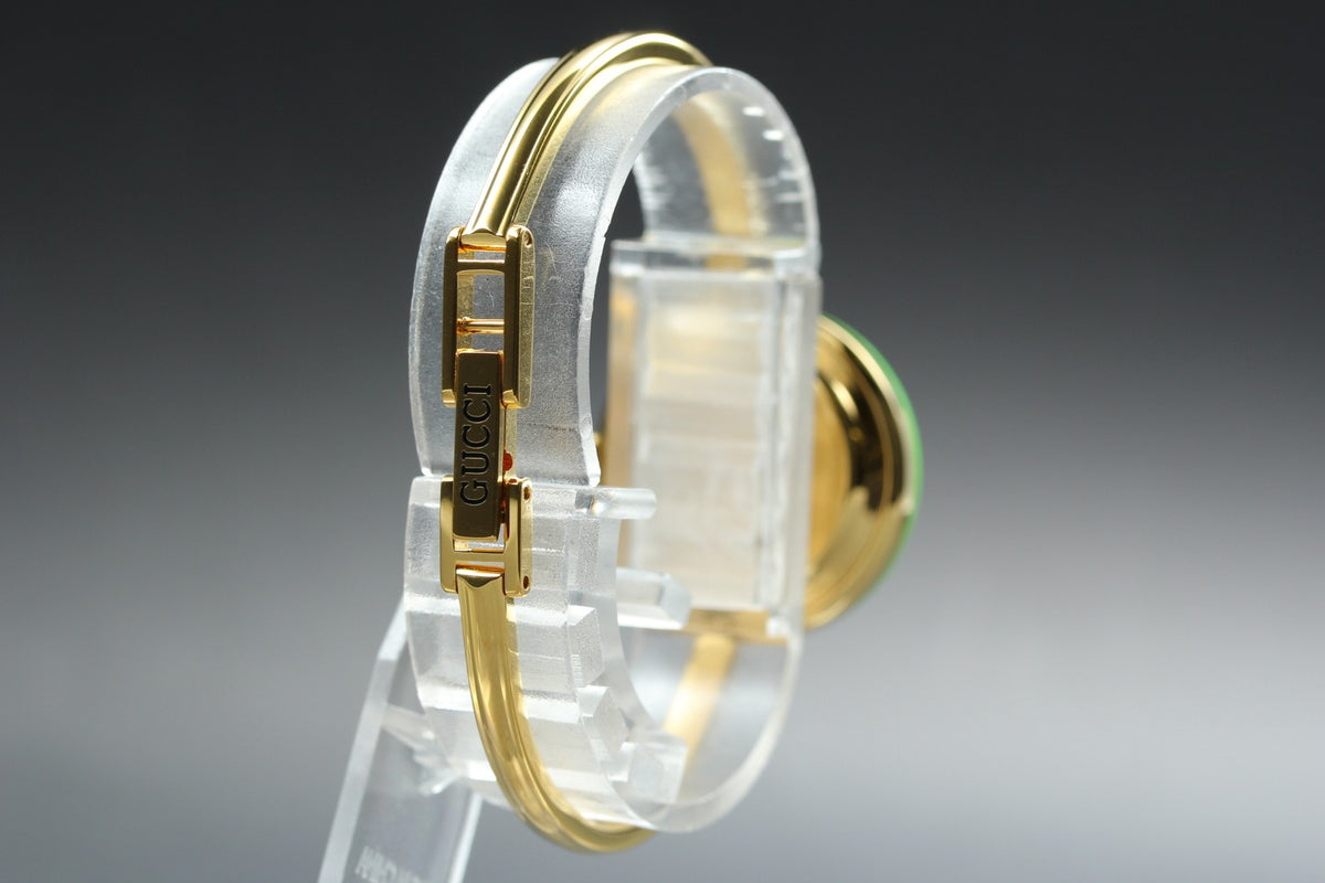 [Overhauled] Gucci Change Bezel 11/12 Lime Green Bezel Women's Qz Watch 15.25cm