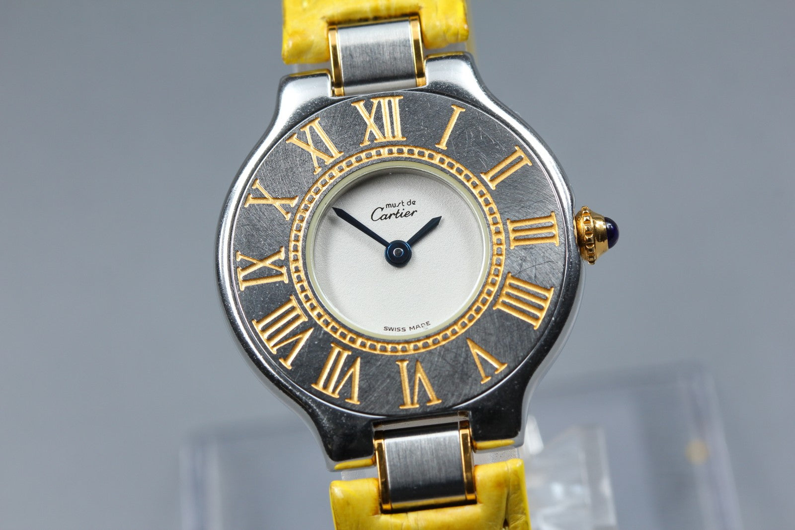 Overhauled[Exc+5] Cartier Must de Cartier 21 27mm Yellow Silver Women's Qz Watch