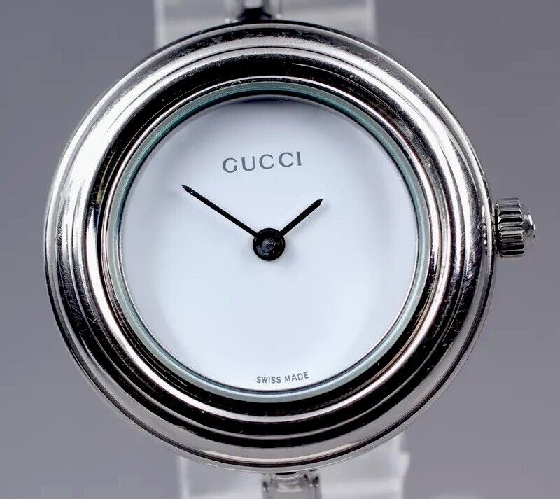 New Battery [Exc+5] Gucci Change Bezel 11/12.2L Silver Women's Quartz Watch JP