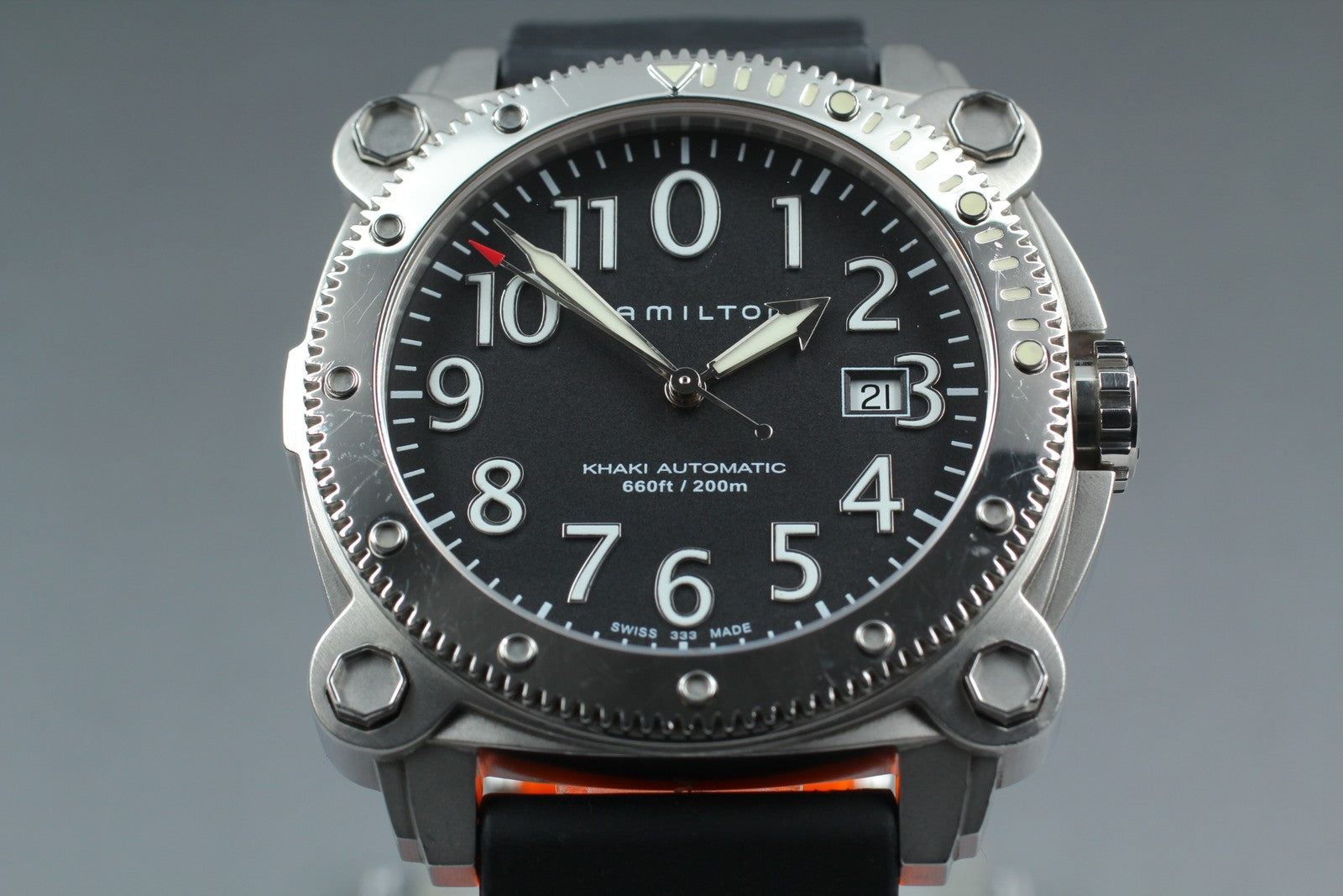 [Exc+5 Box] Hamilton Khaki Below Zero H785550 44mm Black Automatic Men's Watch