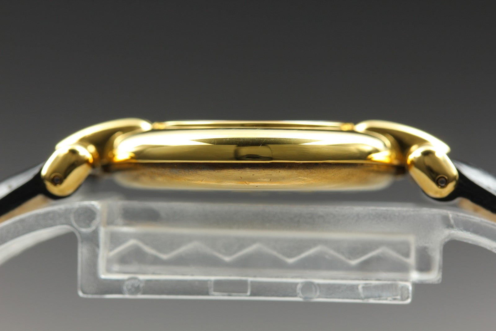 Cartier Must Colisee Vermeil 590002 Black Gold Women's Qz Watch Vintage [Pouch]
