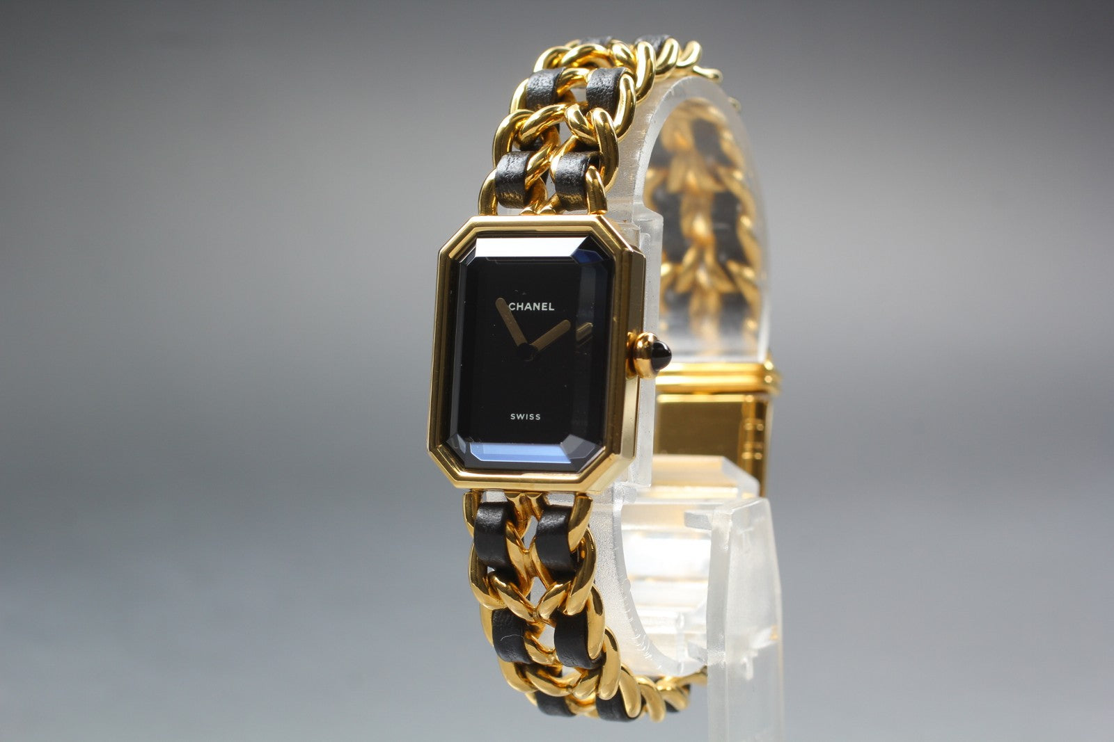 [Exc+5 Box] CHANEL Premiere L Size Black Dial 20mm Gold Quartz Women’s Watch
