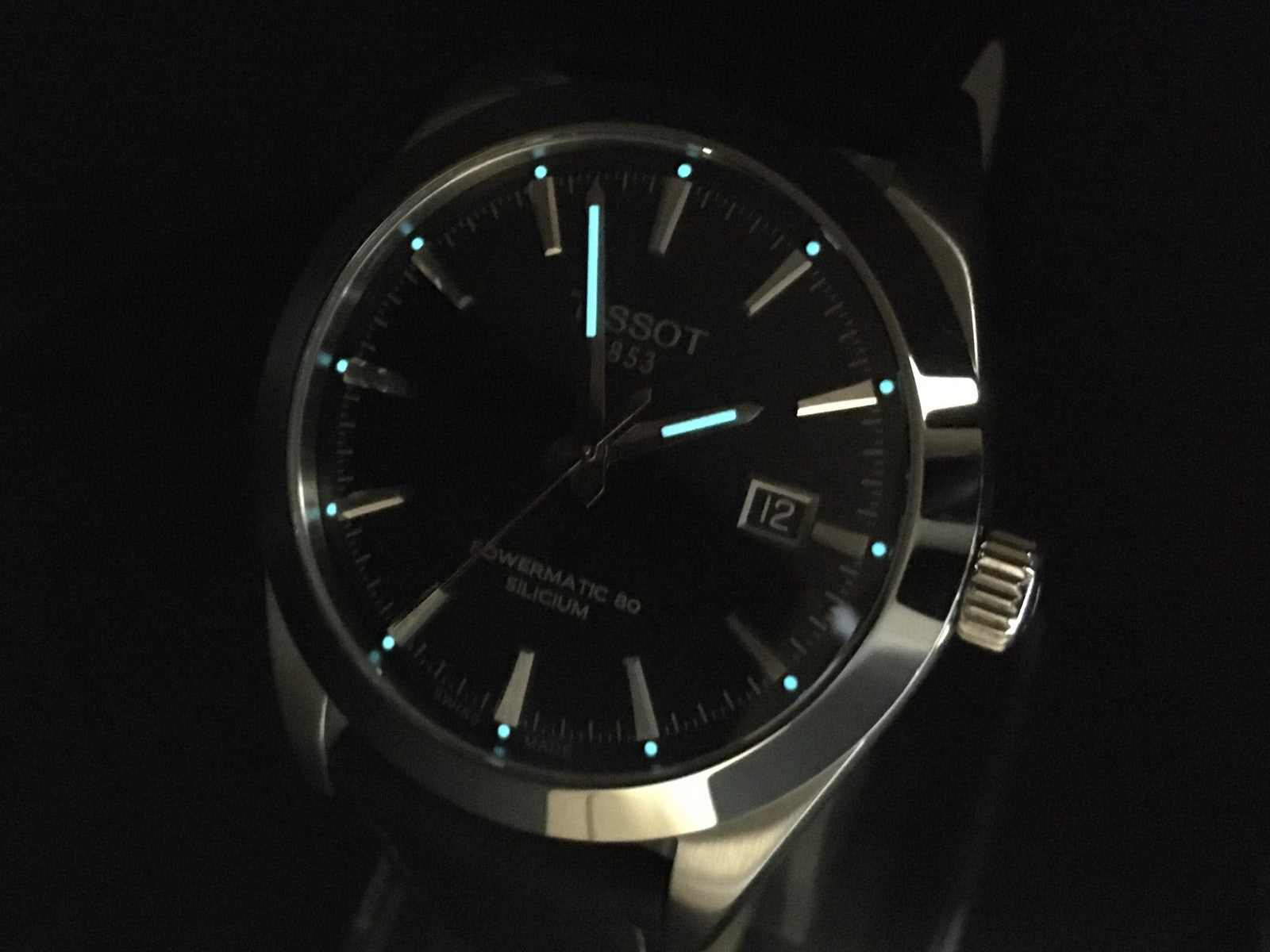 TISSOT Gentleman T127407A Automatic Date Black Dial Men's Watch 40mm JAPAN Box