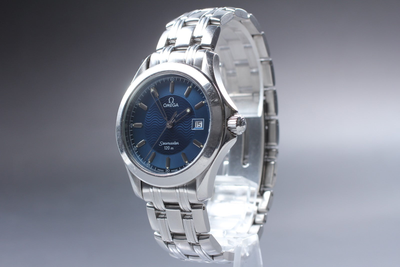 Overhauled[Exc+5] OMEGA Seamaster 120m 2511.81 Cal.1538 36mm Blue Qz Men's Watch