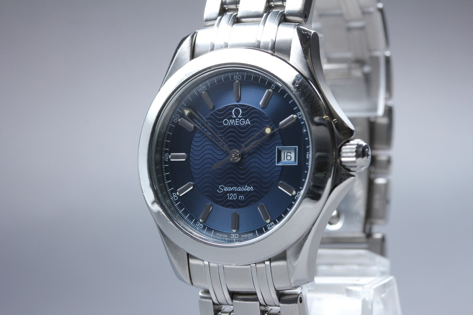 Overhauled [Exc+5 Box] OMEGA Seamaster 120m 2511.81 Blue Dial Quartz Men's Watch