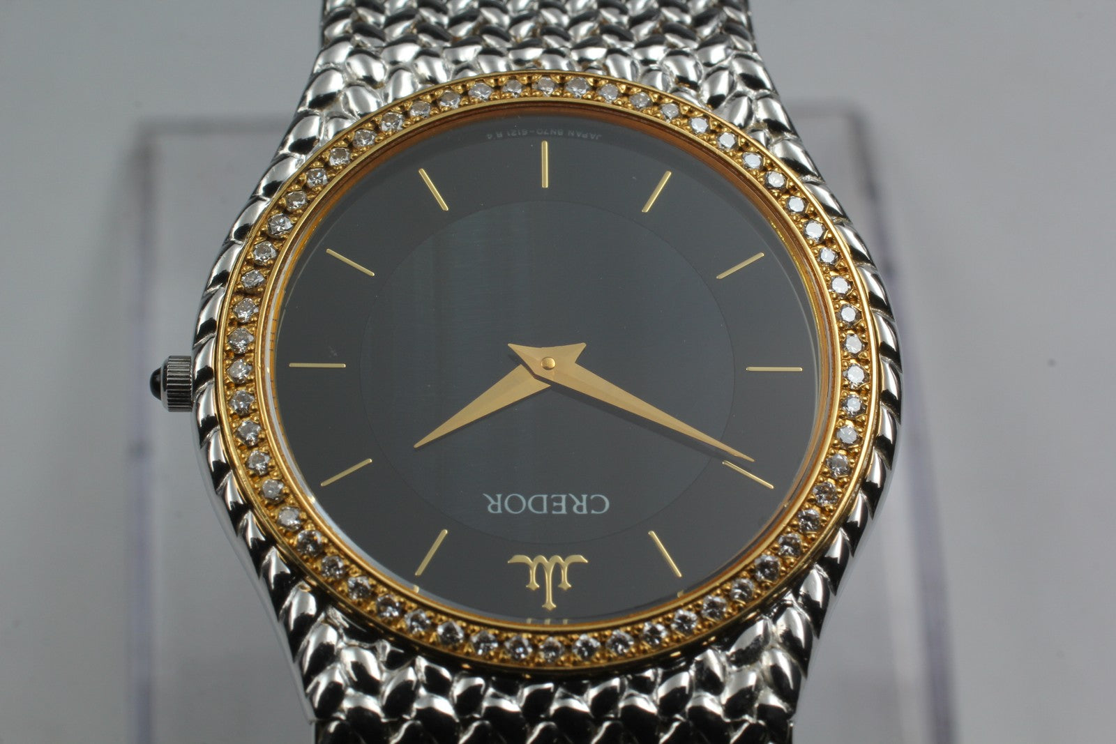 [Near MINT-] SEIKO CREDOR 8N70-6140 31mm Diamond Unisex Quartz Watch JAPAN