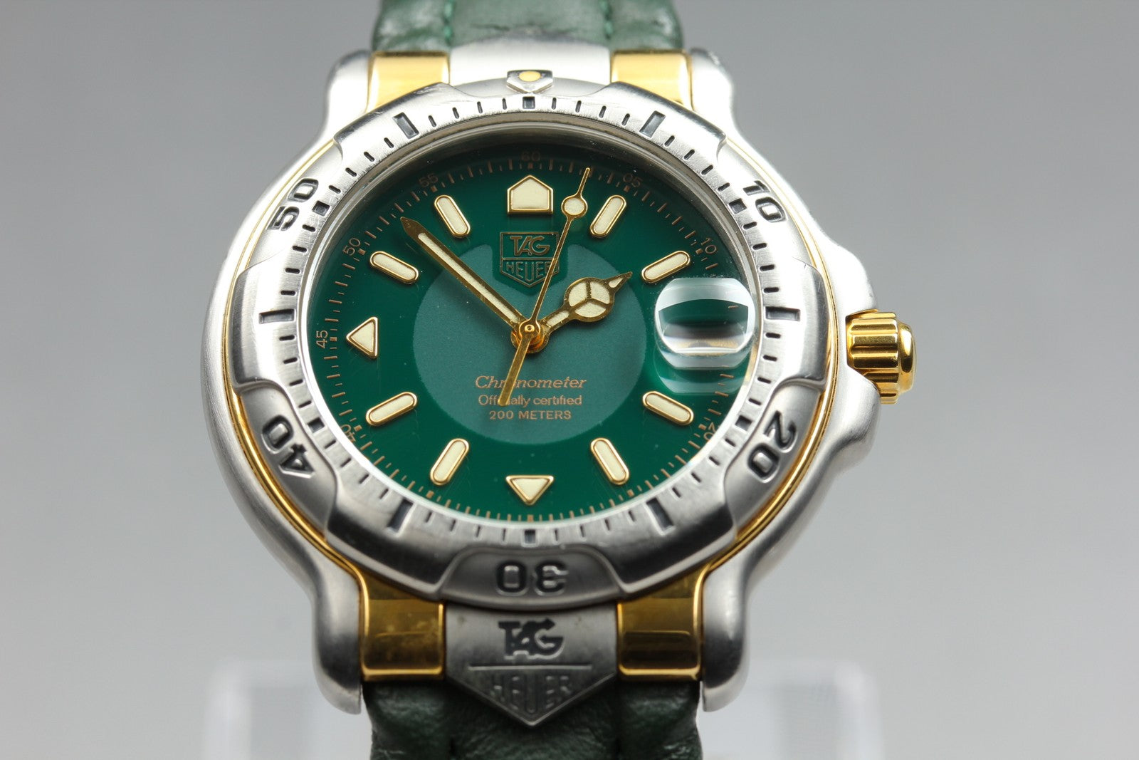 TAG HEUER 6000 Chronometer WH5153 -K1 Automatic Green Men's Watch 37mm JAPAN