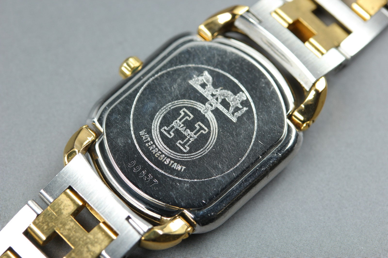 New Batt HERMES Rally Quartz Gold Dial Women's Watch 20mm From JAPAN