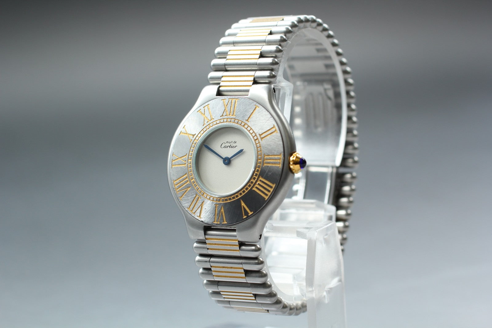 [Exc+5] Cartier Must de Cartier 21 31mm Silver Gold Unisex Quartz Watch JAPAN