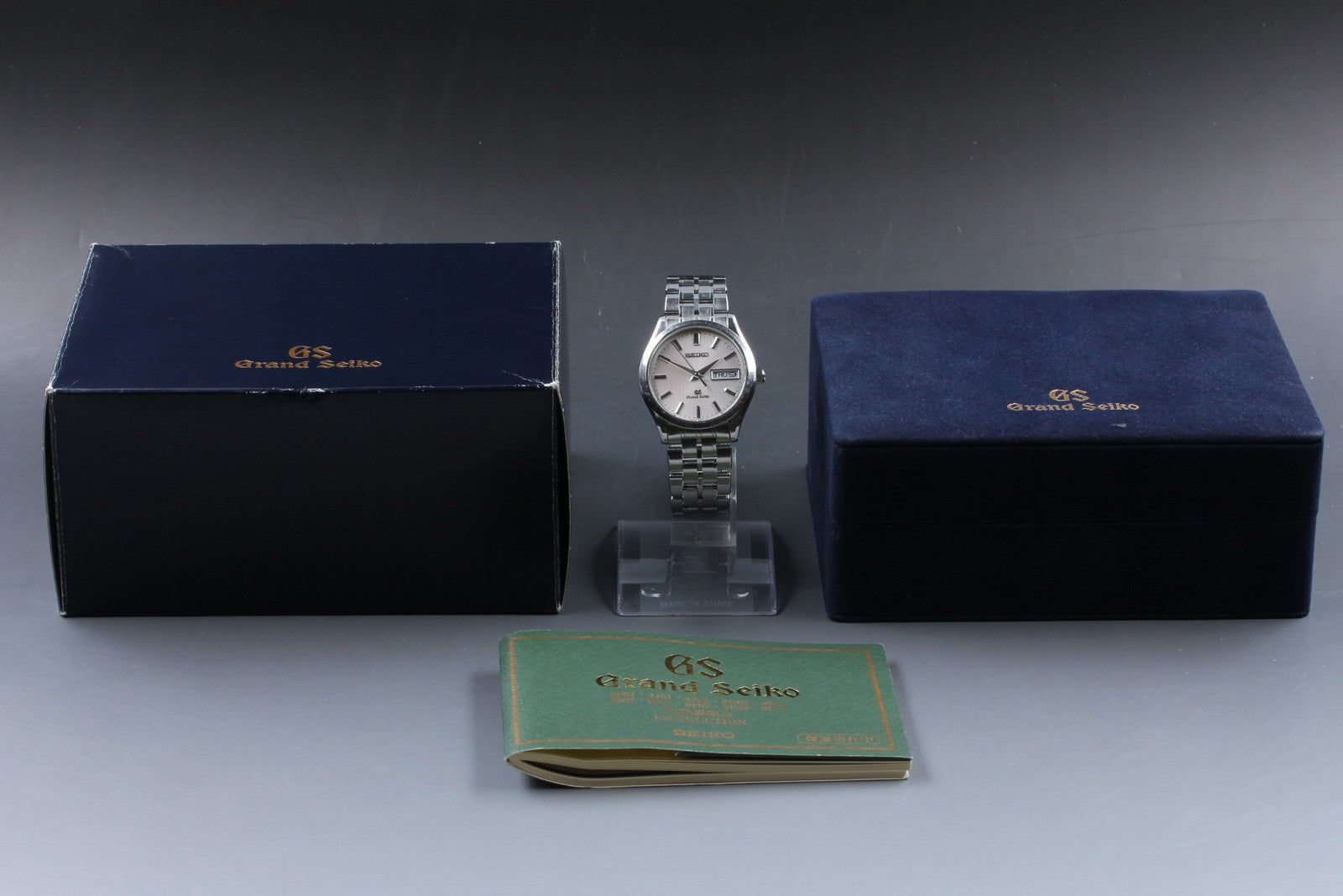 [Exc+4 Box] GRAND SEIKO 9F83-9A00 GS 36mm Silver White Day Date Qz Men's Watch