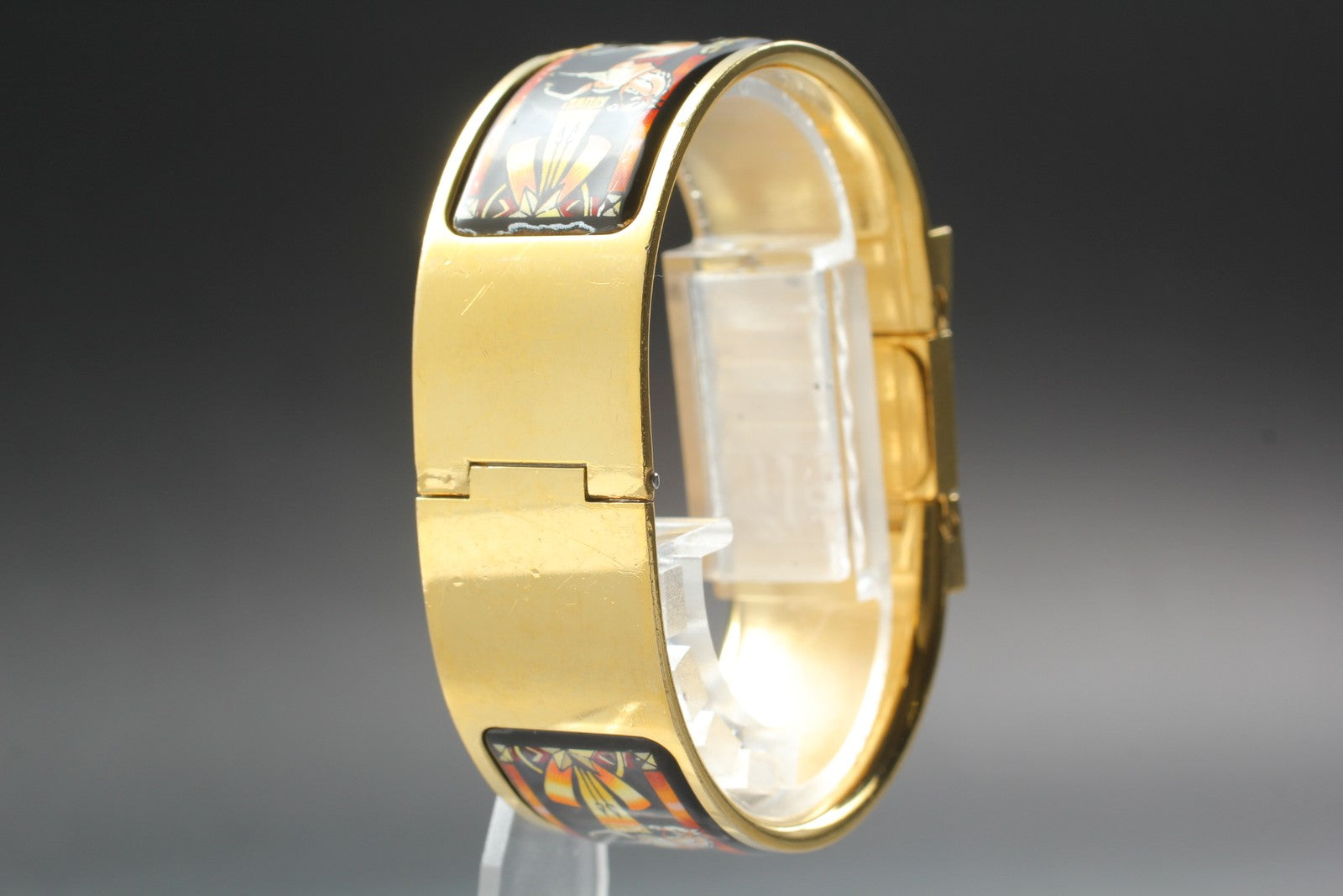 Vintage [Exc+5 Box] HERMES Loquet L01.201 Gold 19mm Womans Quartz Watch