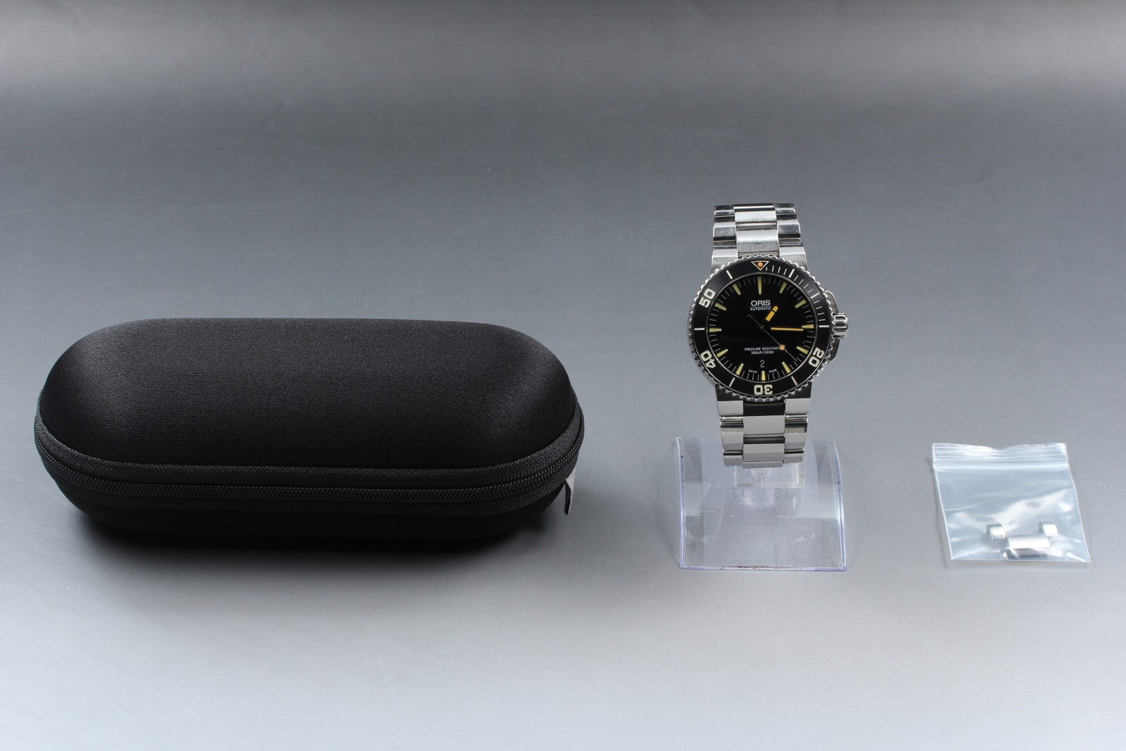 [Exc+5] ORIS Aquis 7653 Date black Dial Automatic Men's Watch 43mm From JAPAN