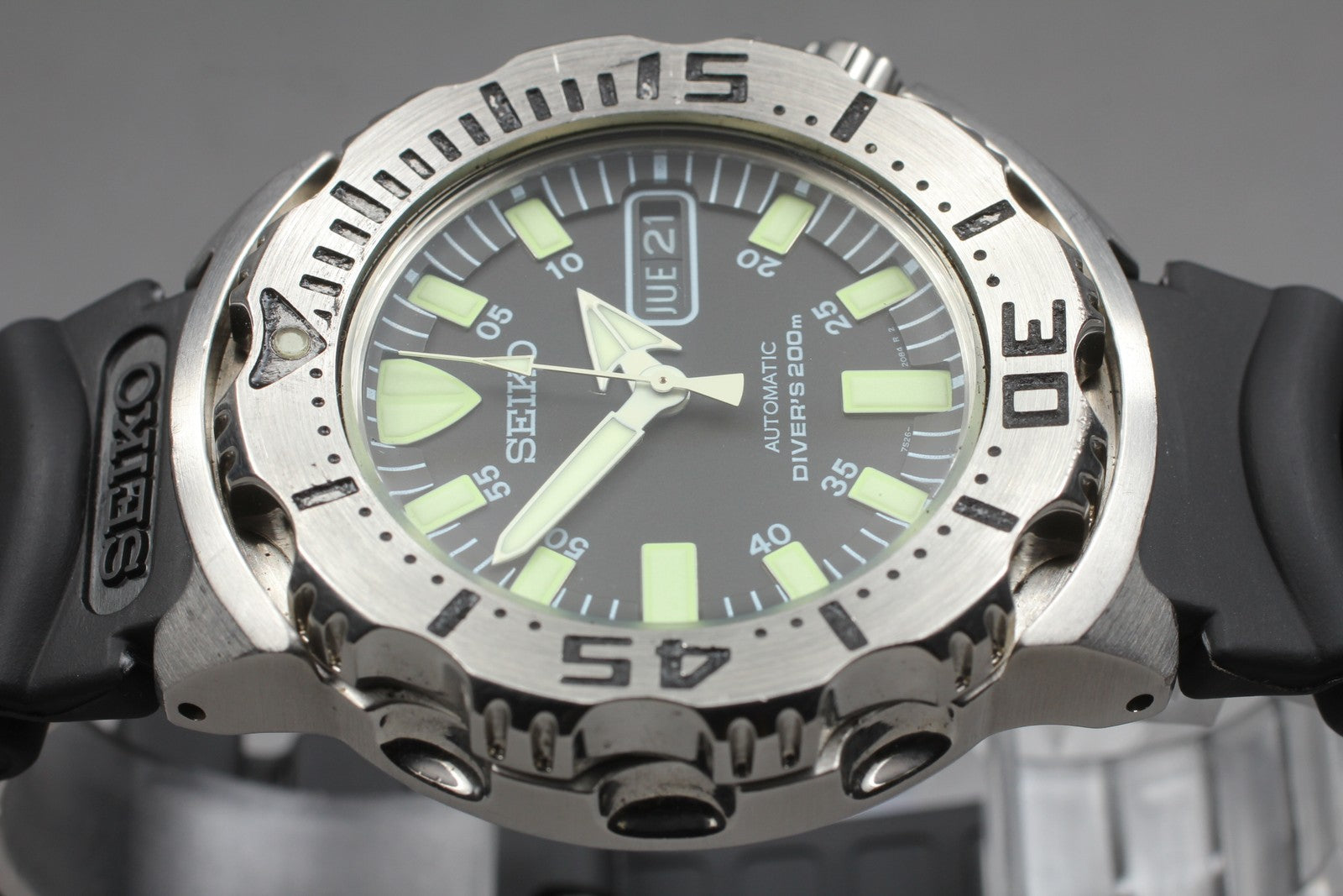 [Exc+5]Box SEIKO 7S26-0350 SKX779 Divers Black Monster Automatic Men's Watch JP