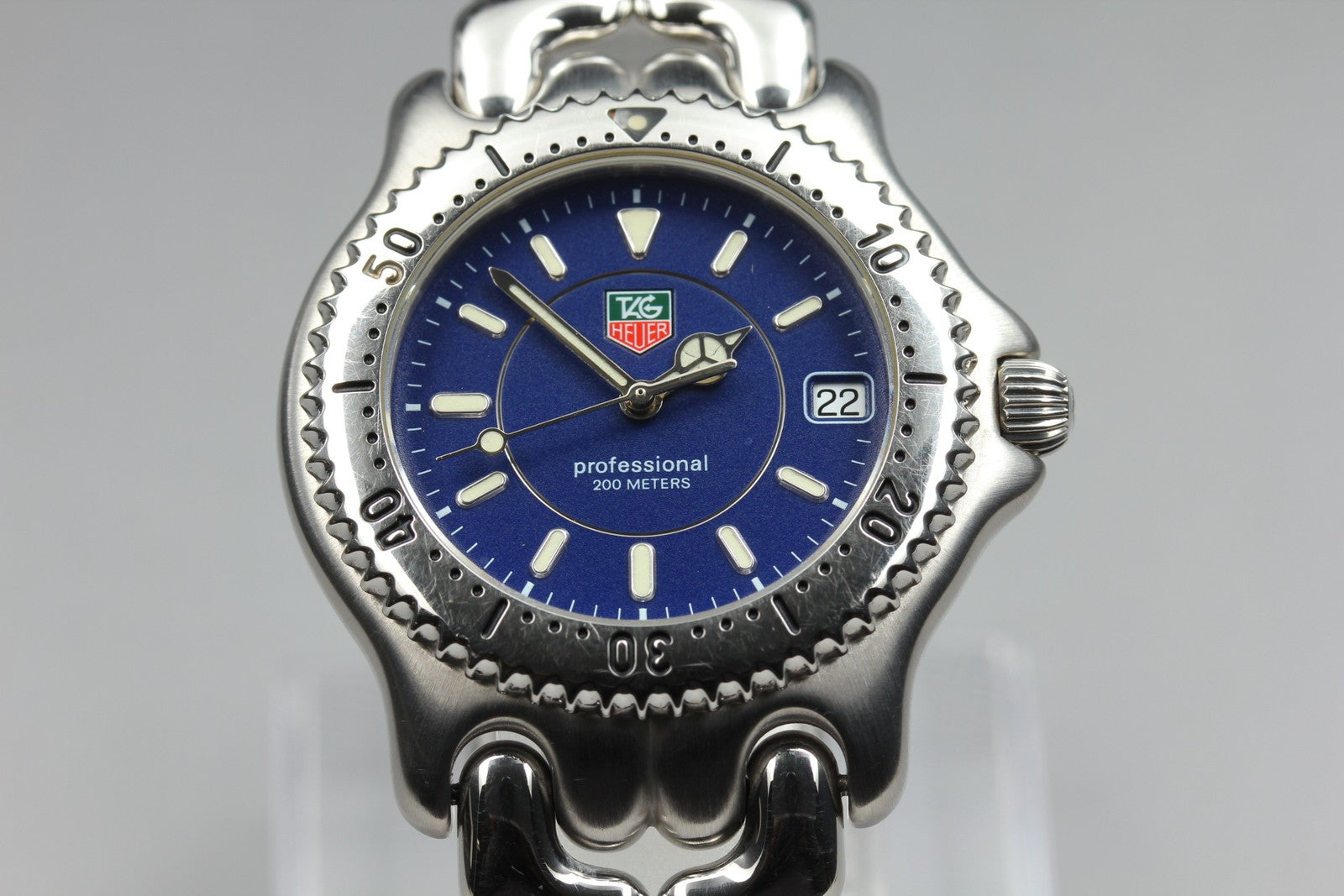 Vintage TAG HEUER SEL WG111A Quartz Blue Dial Men's Watch 36mm JAPAN Box