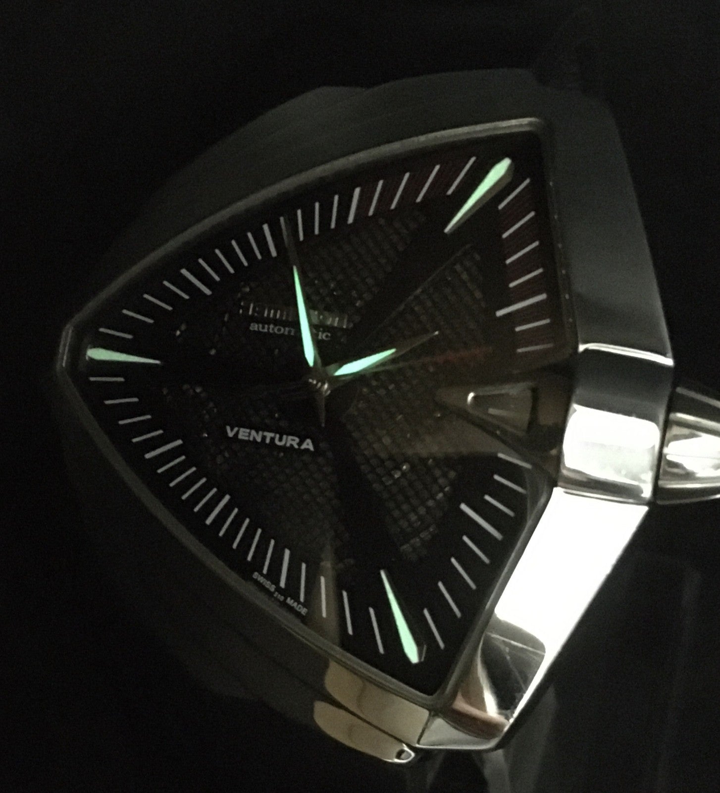 [Exc+5] HAMILTON Ventura XXL H246551 Black 45mm Automatic Men's Watch From JAPAN