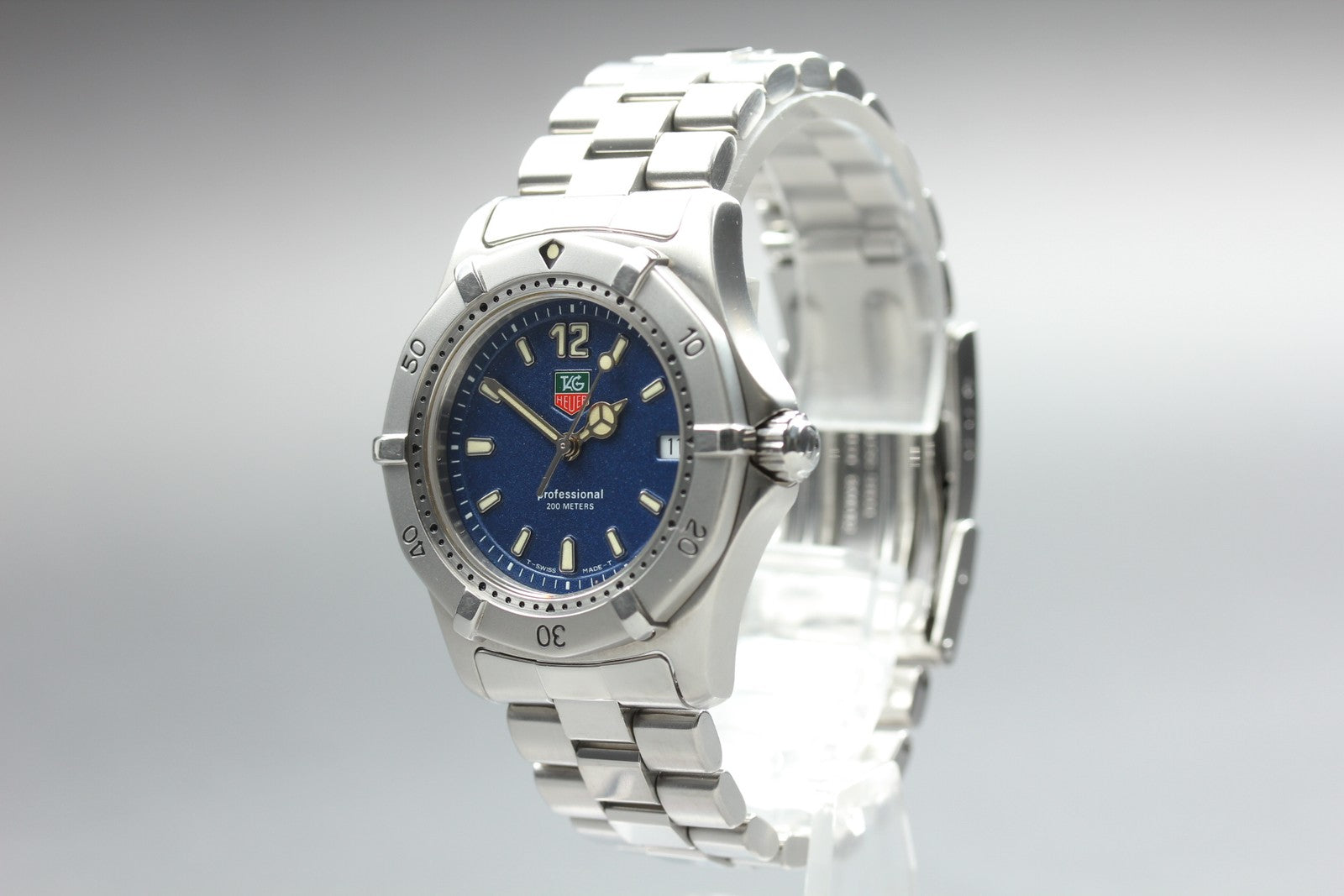 Battery replaced TAG HEUER Professional 200m WK1213 Blue Men's Watch 35mm JAPAN