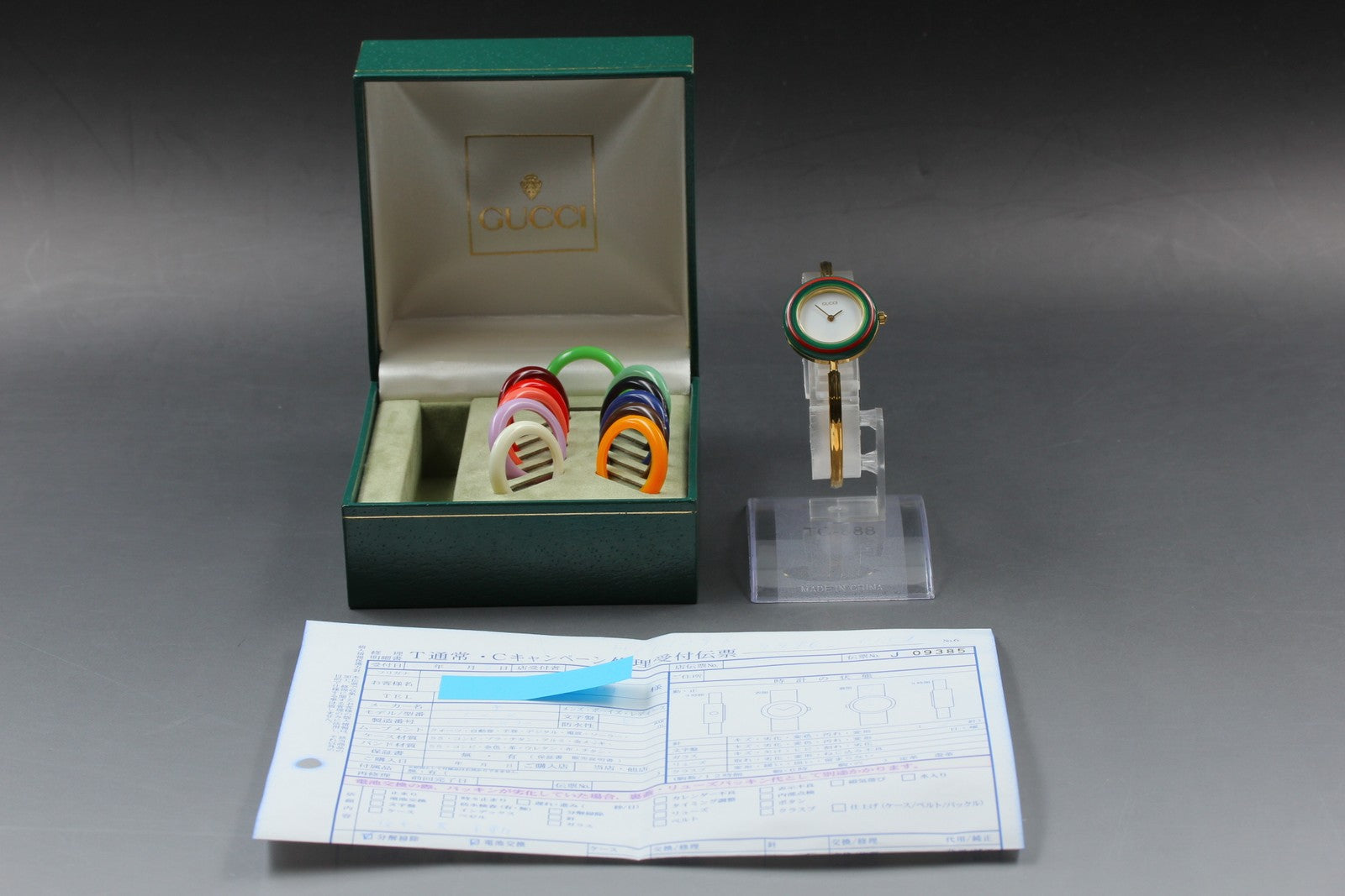 Overhauled [Exc+5 Box] Gucci Change Bezel 11/12.2 Gold 12 color Women's Qz Watch