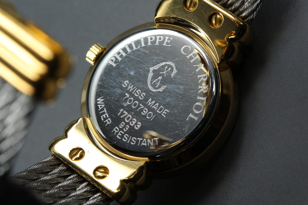 PHILIPPE CHARRIOL St.Tropez Black 12P Stones 7007901 24mm Qz Women's Watch [Box]