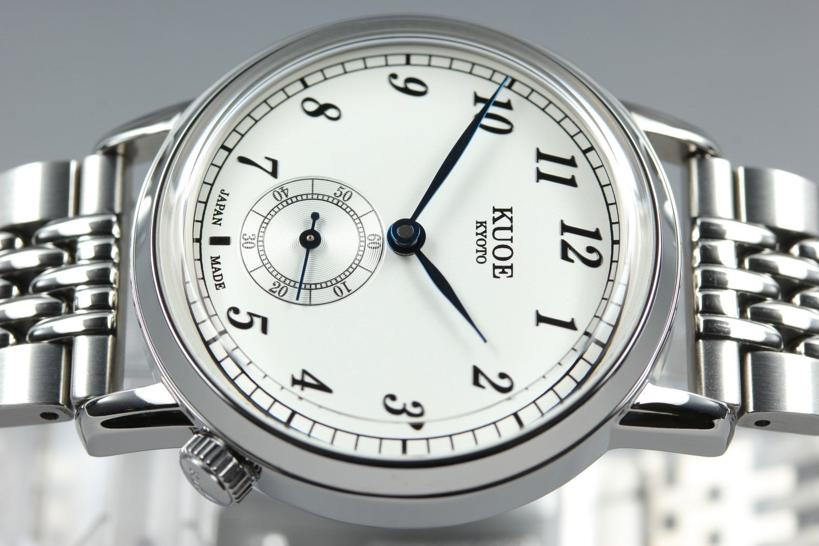 KUOE KYOTO OLD SMITH 90-007﻿ Silver 34mm Small Second Automatic Mens Watch JAPAN
