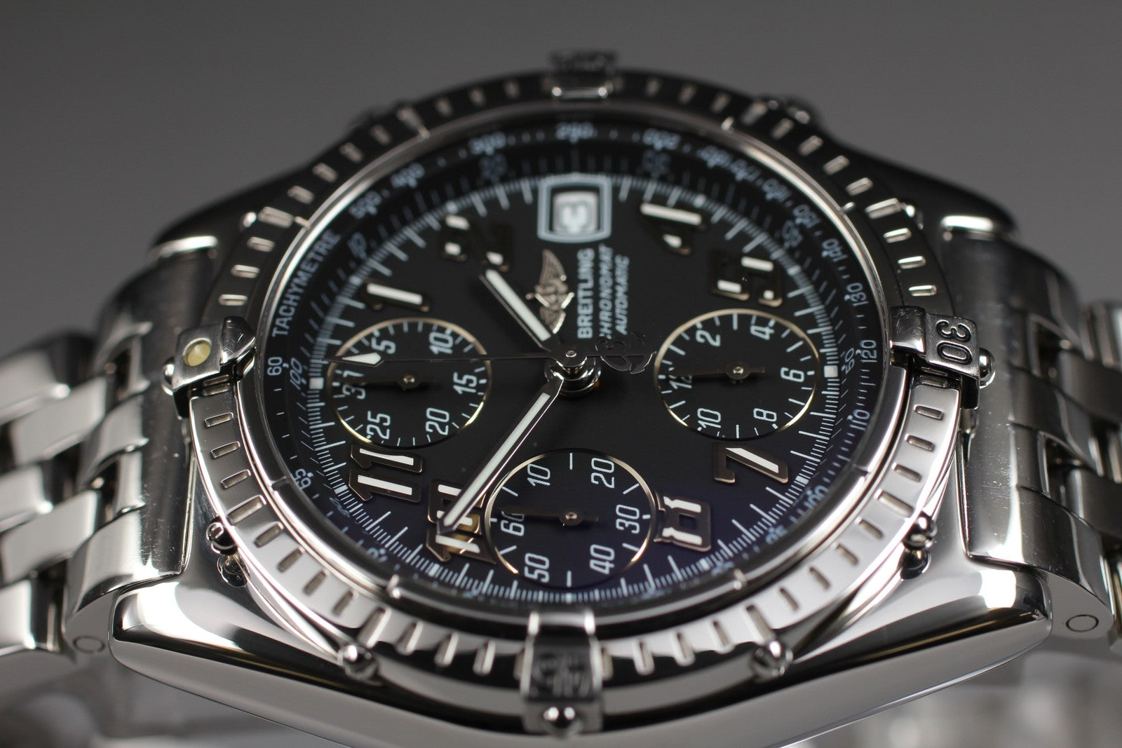 [Exc+5] Breitling Chronomat A13050.1 Black Dial Automatic 39mm Men's Watch JAPAN
