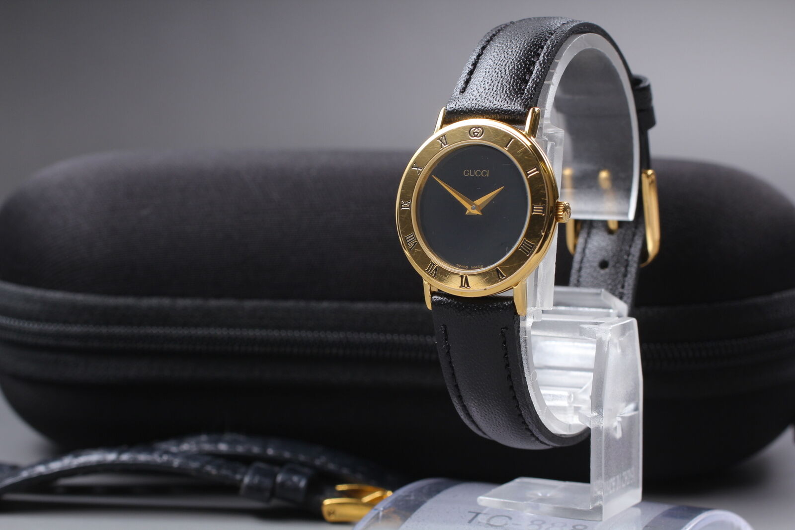 New Battery [Exc+4] Gucci 3000.2.L Black Dial Women's Quartz Watch Vintage JAPAN