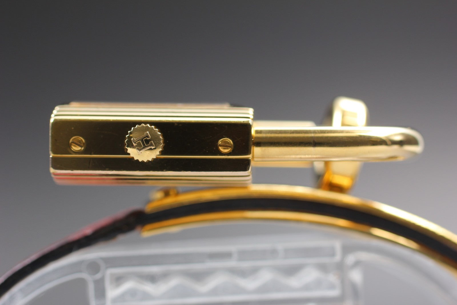 Vintage [Exc+5 Box] HERMES Kelly Watch Gold Red "U" Woman's Quartz Watch JAPAN