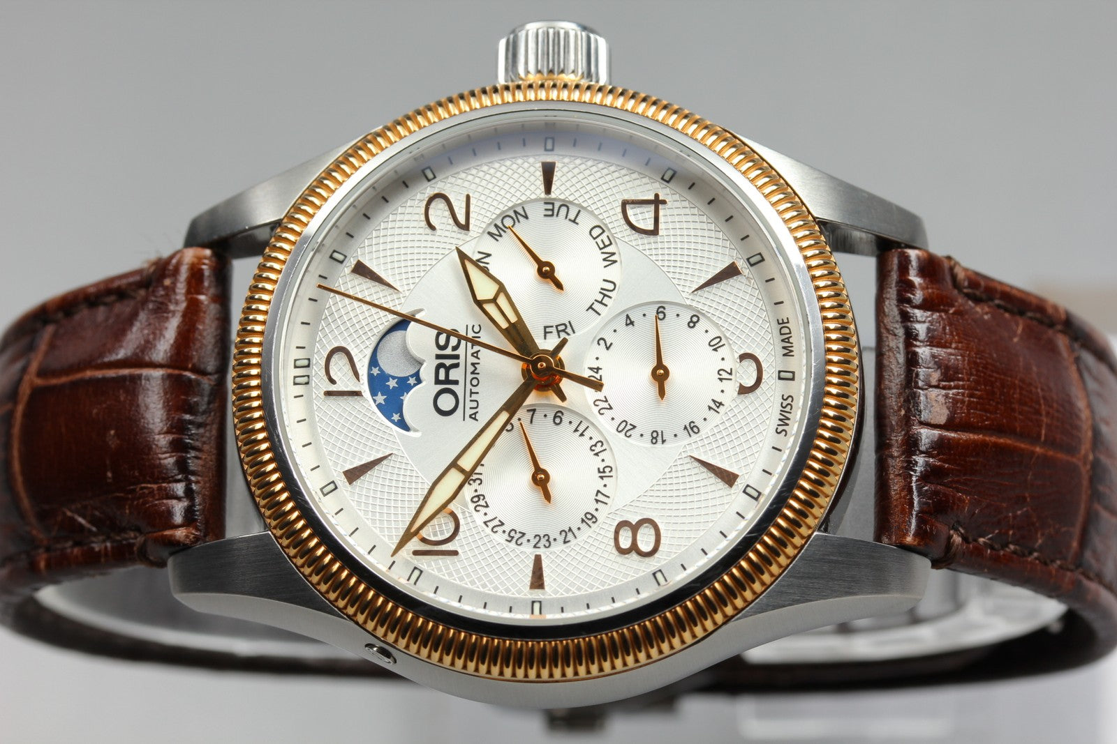 ORIS Big Crown Complication 7678-43 Moonphas 39mm Gold Brown AT Men's Watch