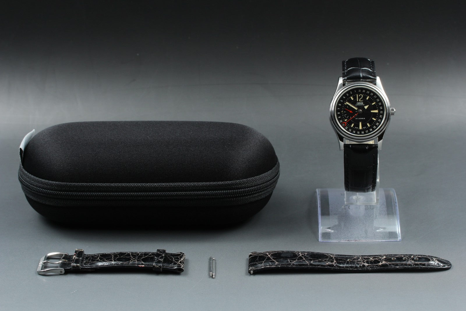 Vintage ORIS Pointer Date 7476 Automatic Black Date Men's Watch 37mm From JAPAN