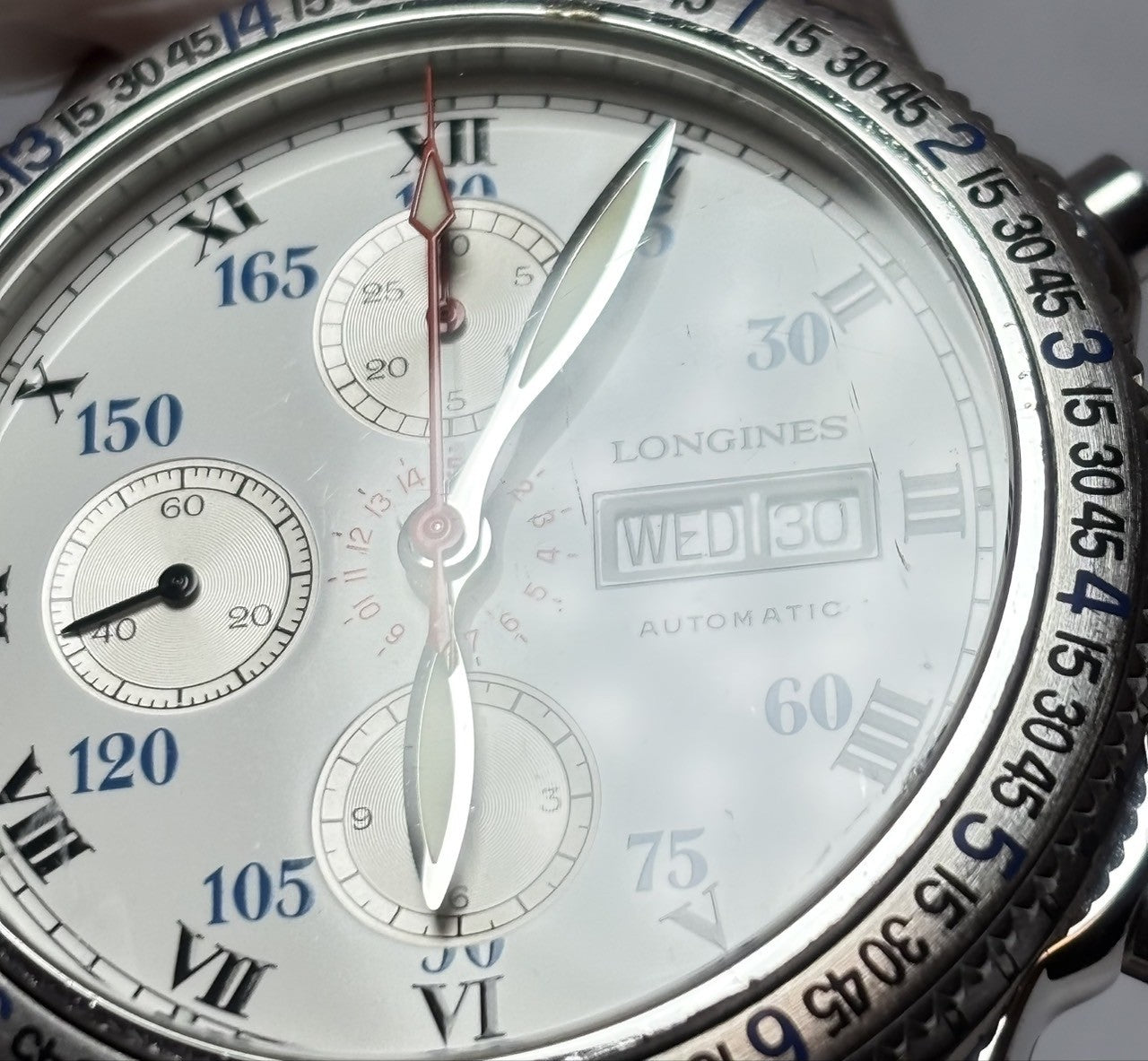 [Exc+5 Box] Longines Lindbergh Hour Angle Chronograph L2.618.4 AT Men's Watch