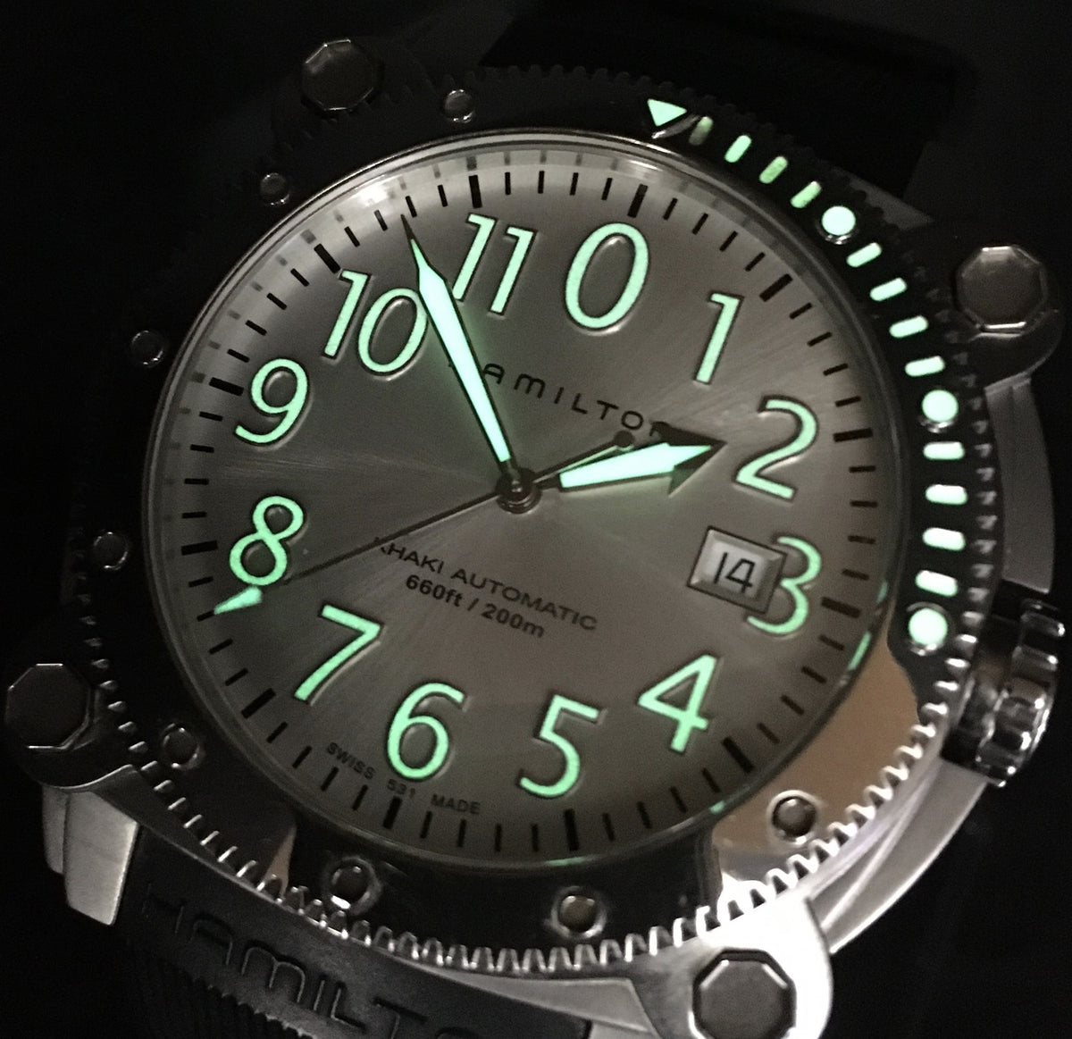 Hamilton Khaki Aviation H785550 Automat Silver Dial Date Men's Watch 42mm JAPAN