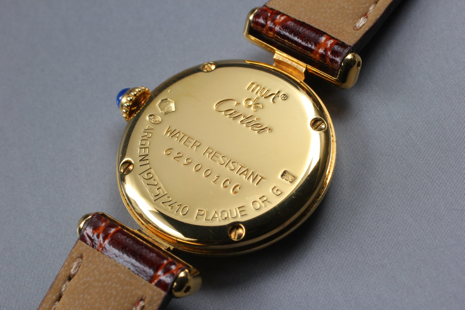 Vintage[Exc+5] Cartier Must Colisee Vermeil 2410 Brown Gold Women's Quartz Watch