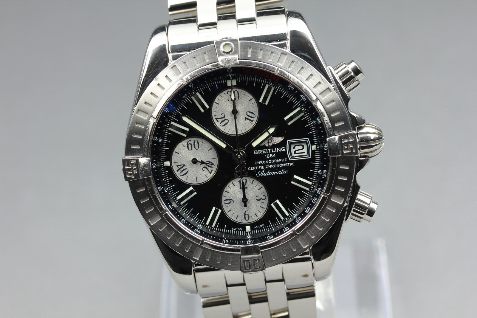 BREITLING Chronomat Evolution A13356 Chronograph Black AT 42mm Men's Watch [Box]