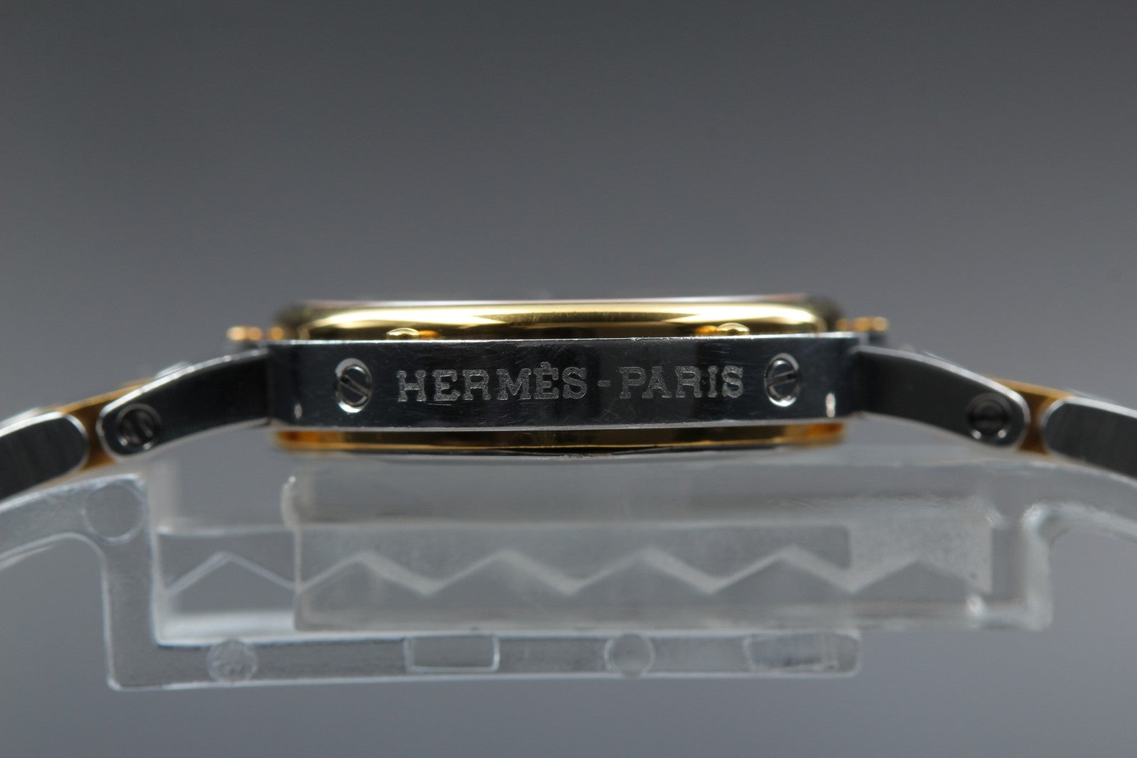 Vintage [Exc+5 Box] Hermes Clipper 24mm White Dial Gold Woman's Watch Quartz