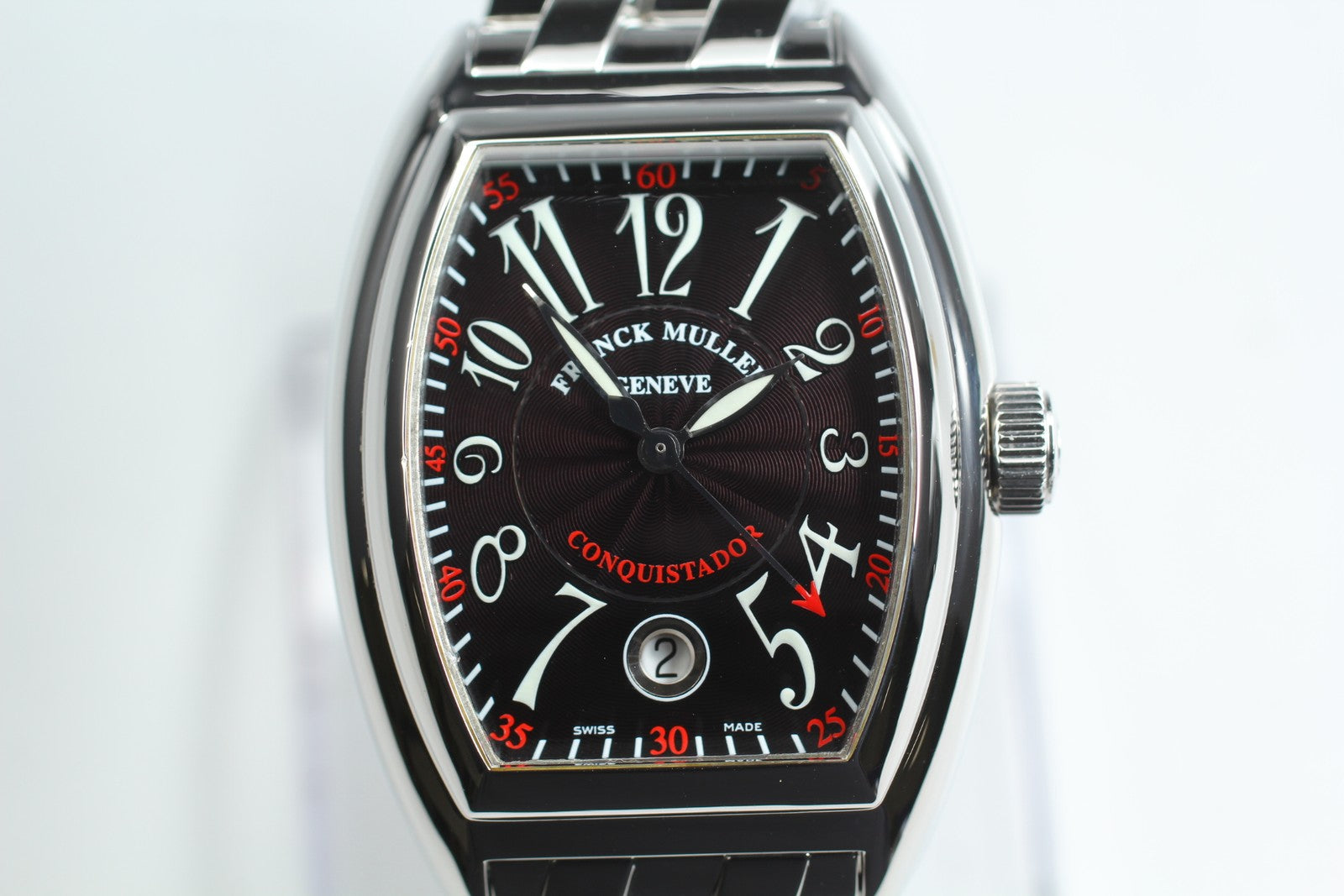 Franck Muller Conquistador 8005SC Automatic Silver Black 34mm Men's Watch [Box]
