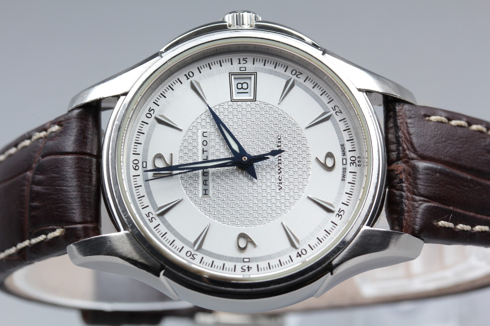HAMILTON Jazzmaster Viewmatic H324550 37mm Silver Automatic Men's Watch [Box]