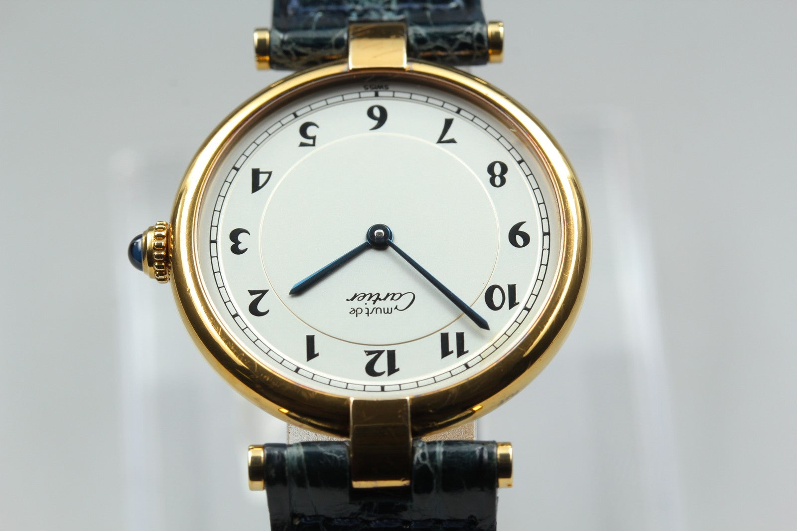 Vintage [Exc+5] Cartier Must Vendome 590003 Gold Vermeil Unisex Quartz Watch
