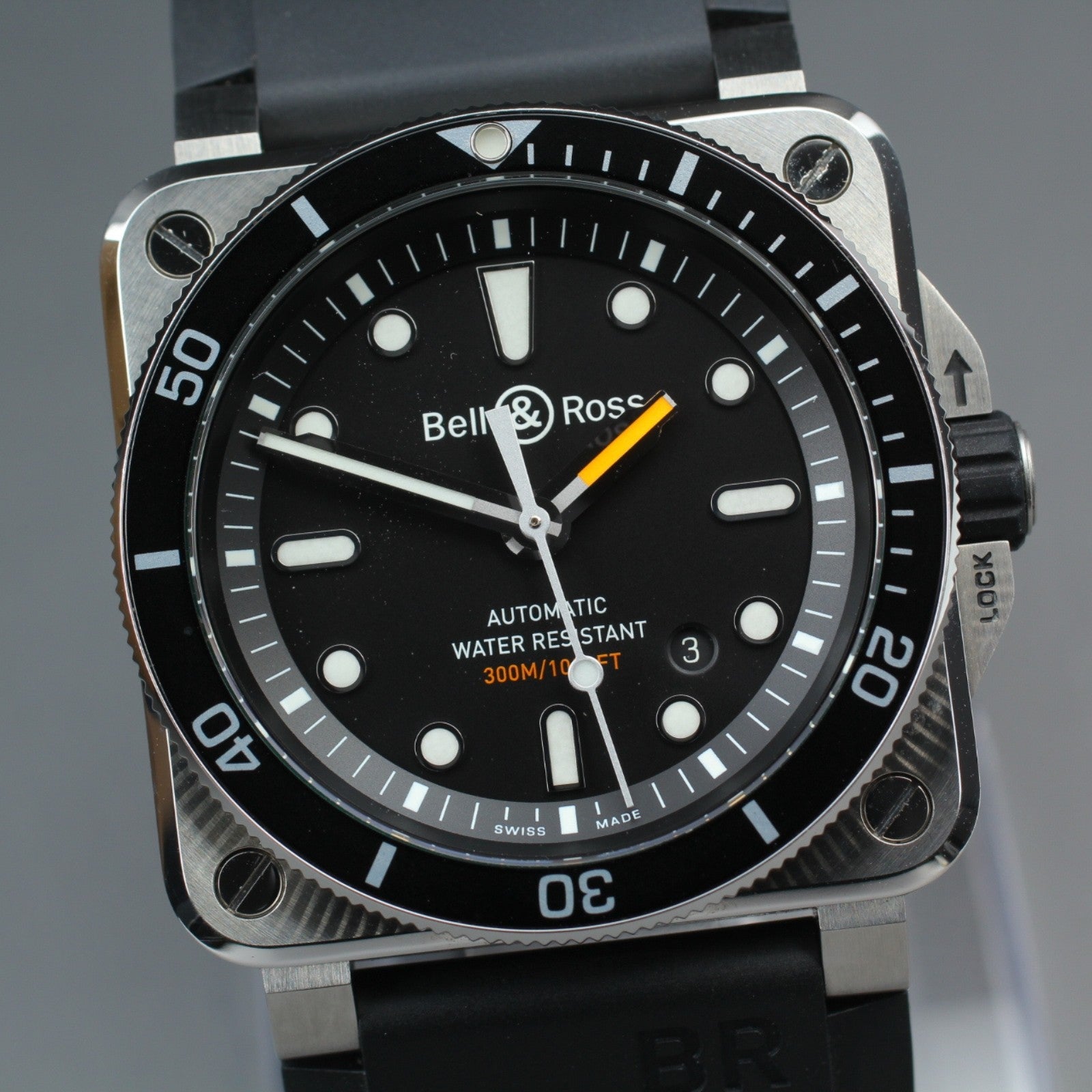 Bell & Ross BR 03-92-DIV Automatic Black Date Men's Watch 43mm JP N MINT*Box