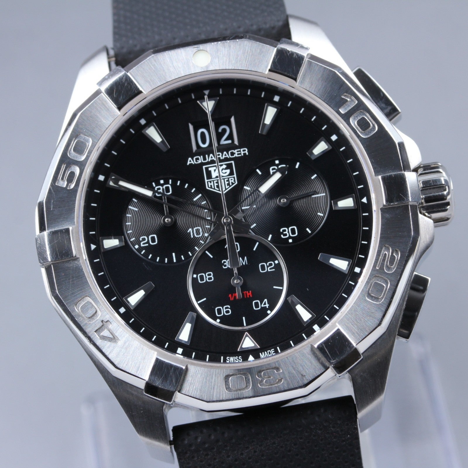 [N MINT]Box TAG HEUER Aquaracer CAY1110-0 Black Quartz Men’s Watch 44mm JAPAN