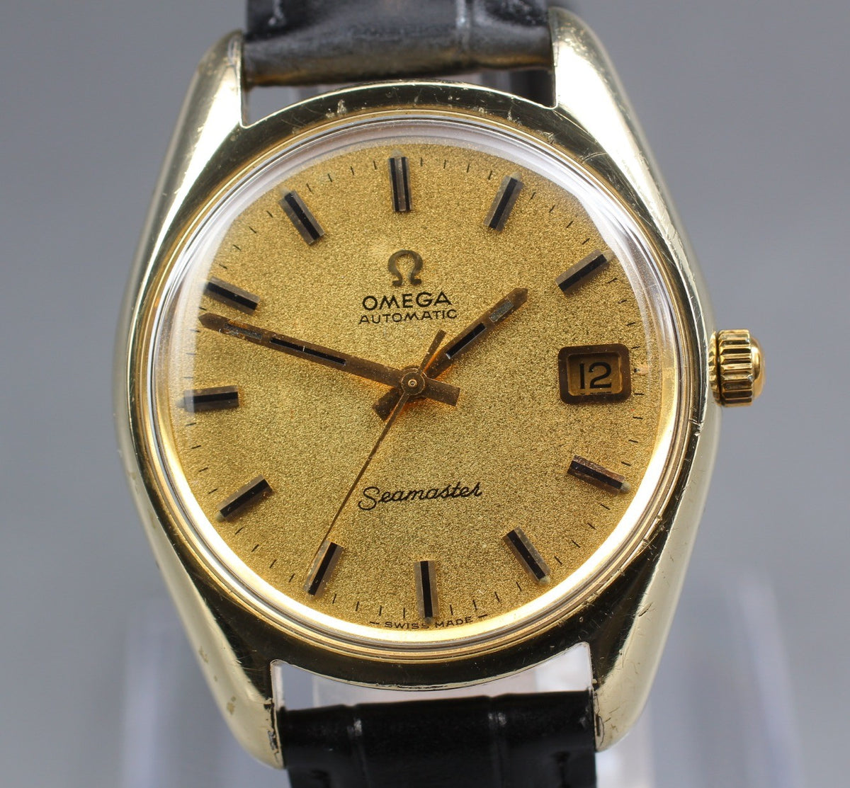 OMEGA Seamaster Gold 166.067 Cal.565 Date 35mm Automatic Men's Watch Vintage