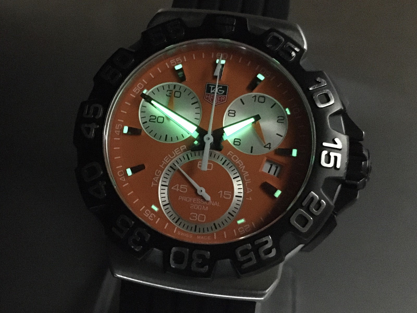 TAG Heuer Formula 1 CAH1113 Quartz Orange Chronograph Men's Watch 40mm JAPAN