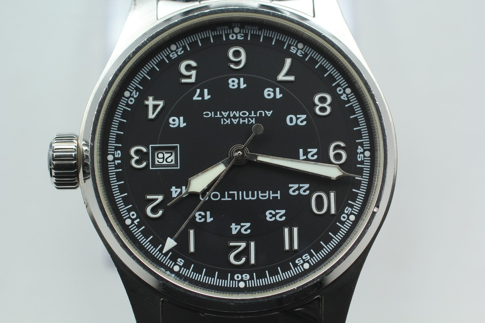 [Exc+5 Box] Hamilton Khaki Field H706250 Black Date Automatic 44mm Men's Watch