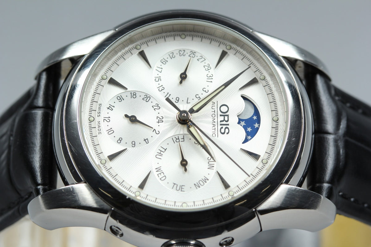 ORIS Artelier Complication 7554 Moon Phase Silver Black 38mm Quartz Men’s Watch