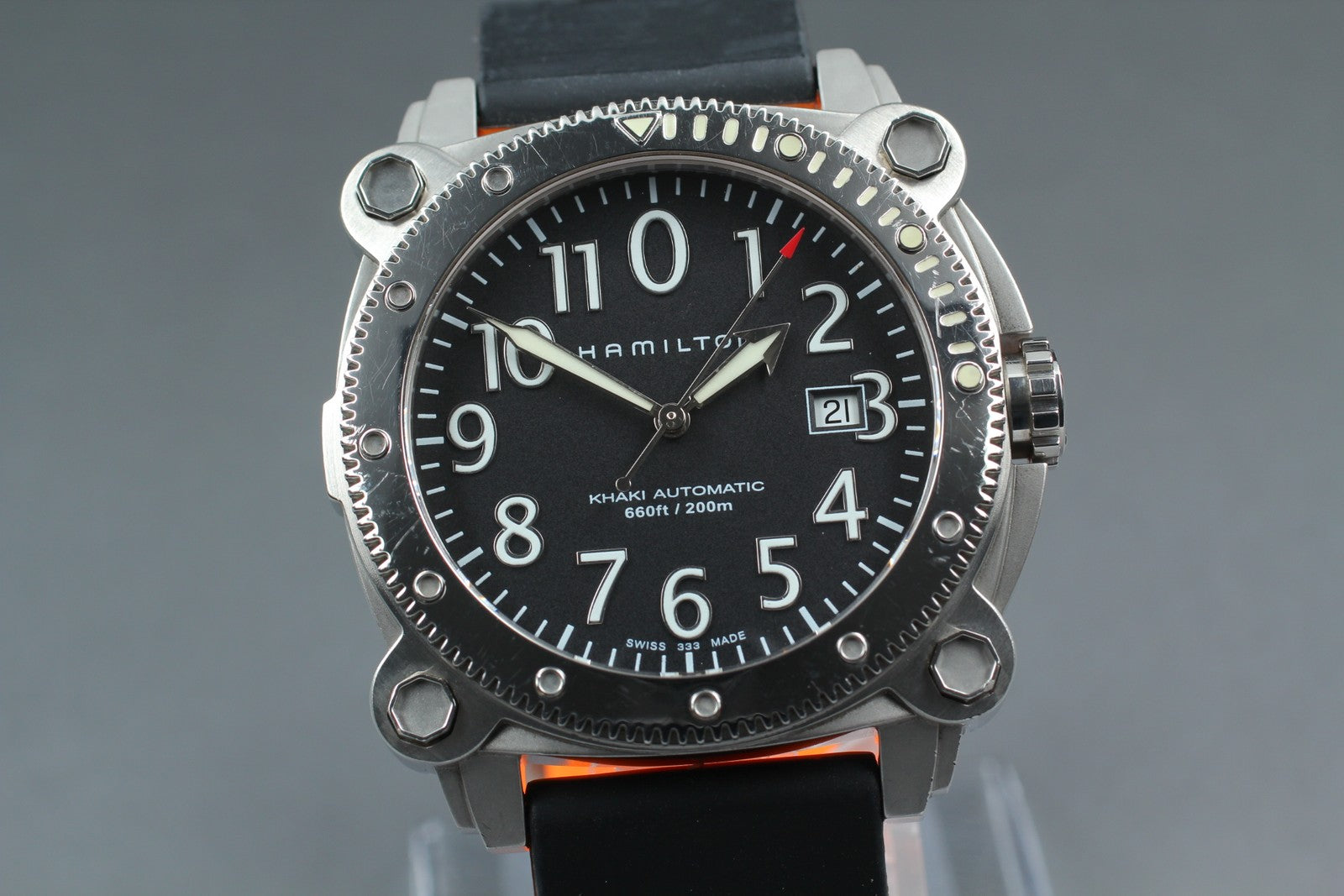 [Exc+5 Box] Hamilton Khaki Below Zero H785550 44mm Black Automatic Men's Watch