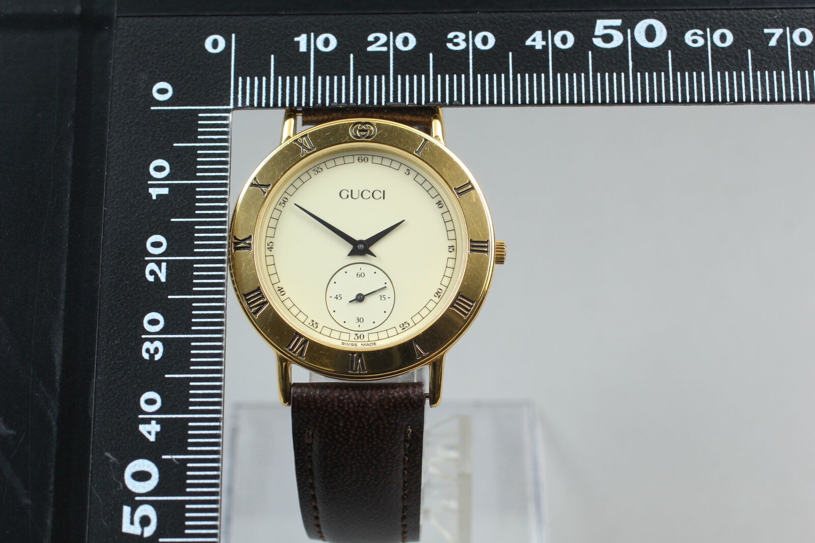 New Battery [Exc+5] Gucci 3000.2.M Small Second Vintage Men's Quartz Watch JAPAN
