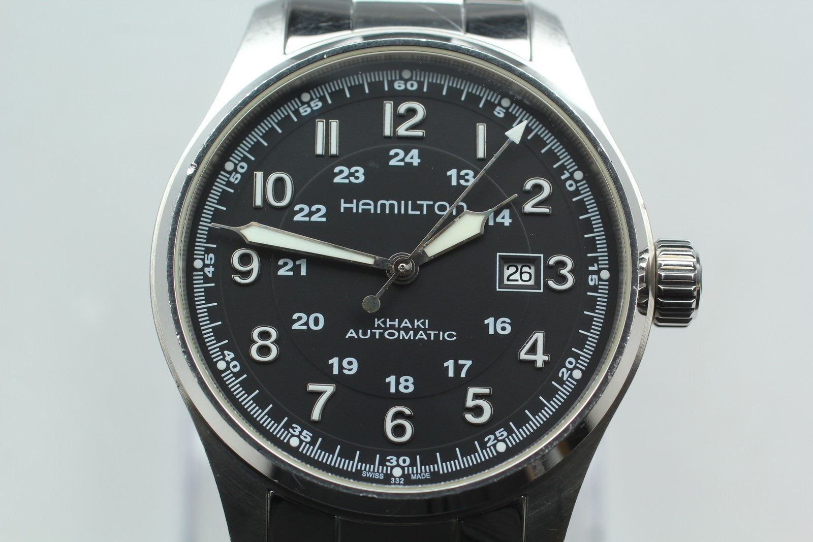 [Exc+5 Box] Hamilton Khaki Field H706250 Black Date Automatic 44mm Men's Watch