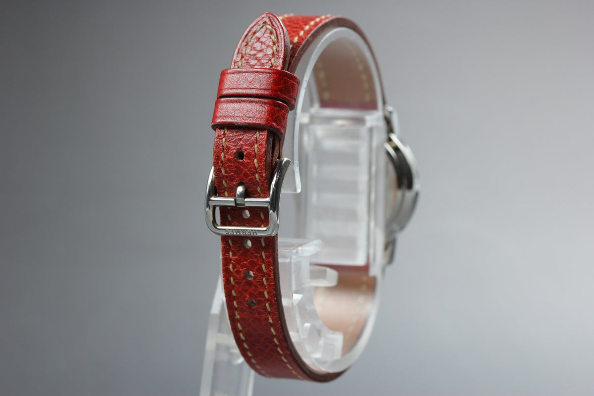 HERMES Clipper CL4.210 Date White Dial Red "E" 24mm Woman's Quartz Watch [Box]