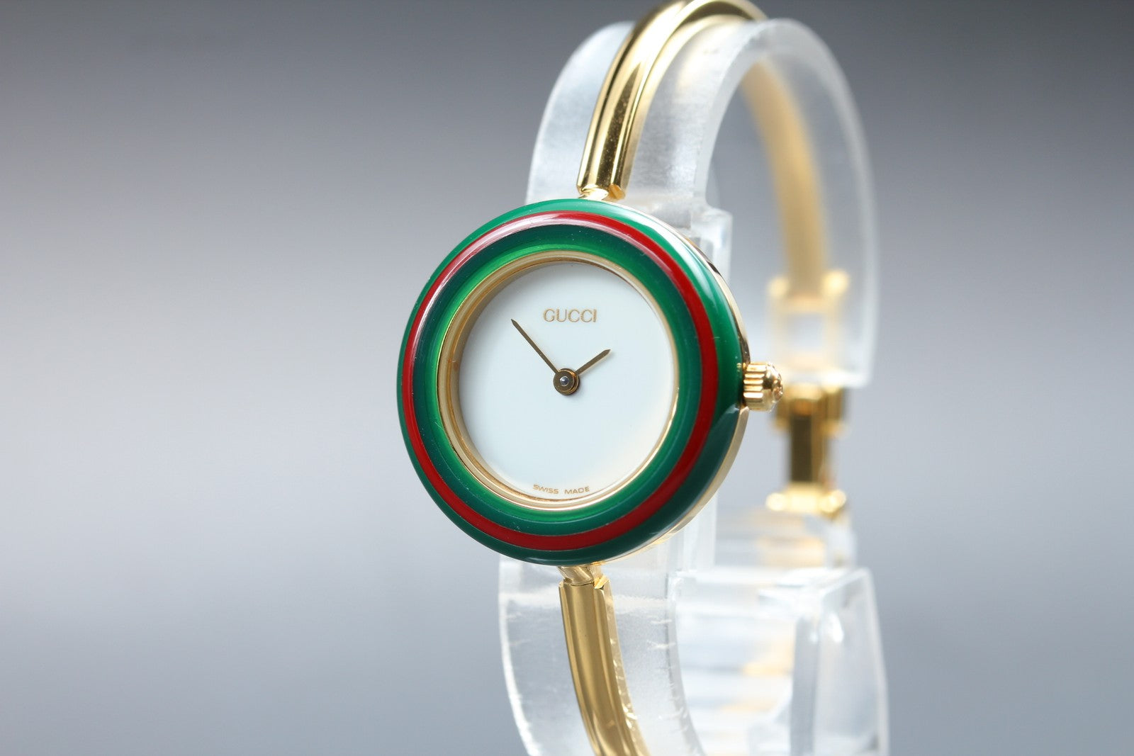 New Batt Gucci Change Bezel 11/12.2 12Color Women's White Quartz Watch JP