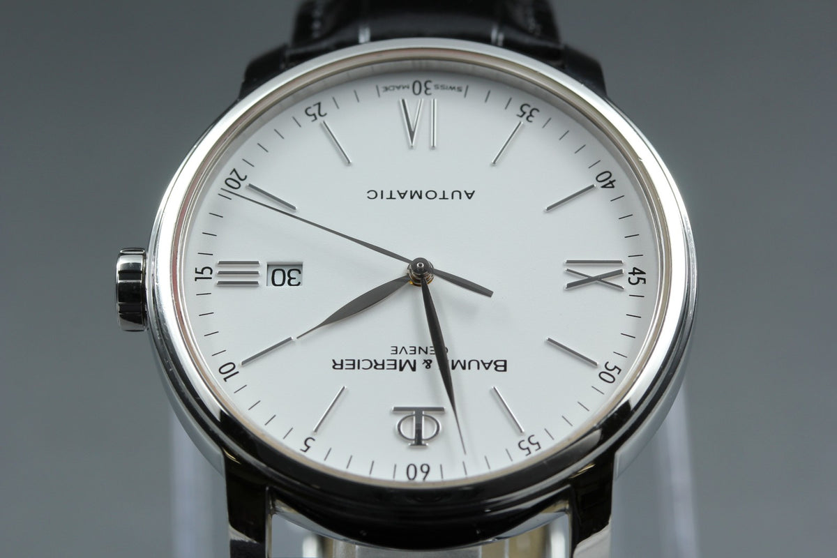 BAUME＆MERCIER Classima 65534 Automatic White Date Men's Watch 42mm JAPAN